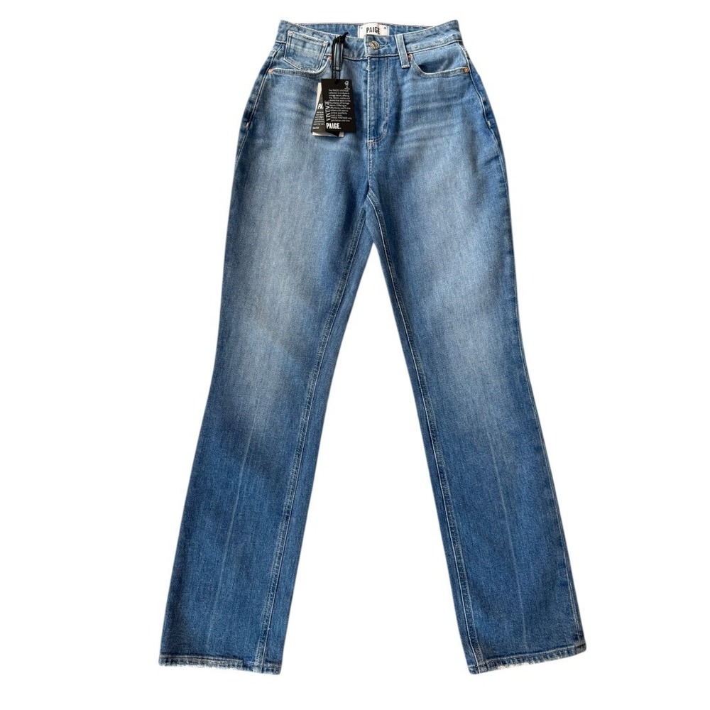 Paige Knockout High Rise Modern Straight Leg Jeans Mosaic Blue Size 2 25 NWT